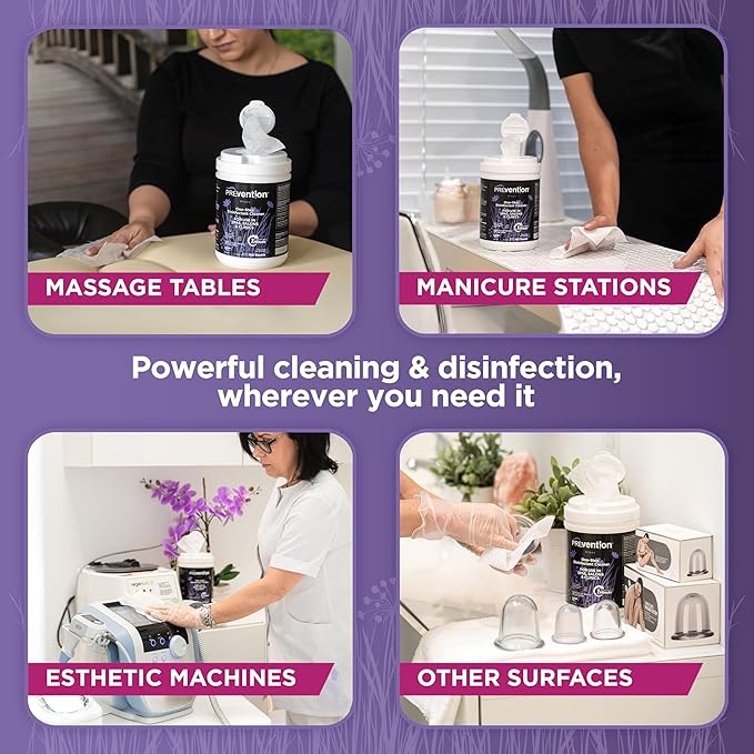 Prevention All Purpose Disinfecting Wipes – Cleaning Wipes Canister, Bulk Cleaner Towelettes for Salons, Spas, Clinics, Studios – Hospital Grade Surface Sanitizing – 160 Count per Refill Bag (6 Pack)